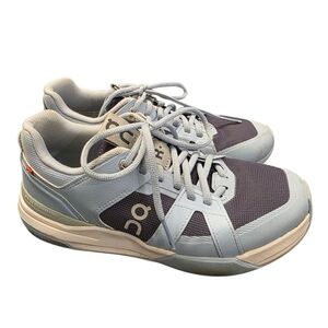 On Running The Roger Clubhouse Pro Light Blue and Dark Gray Mesh Sneakers